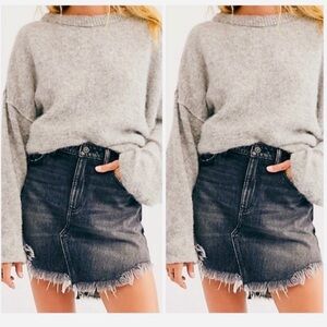 Free People Bailey Hem Denim Mini Skirt